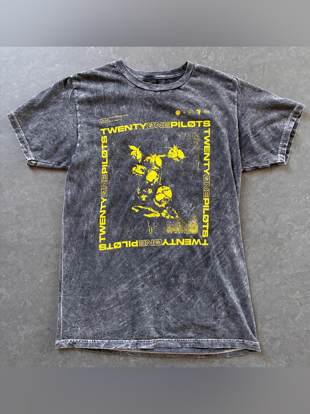 Twenty One Pilots Black Graphic Tee with Yellow Print